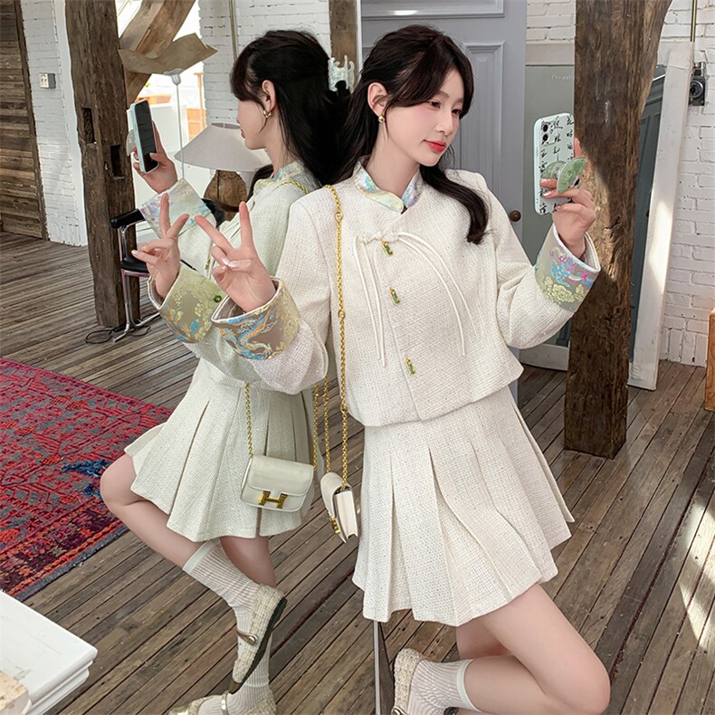 【现货爆】新中式小香风时尚套装迷你裙2C081-8067P195K268图片