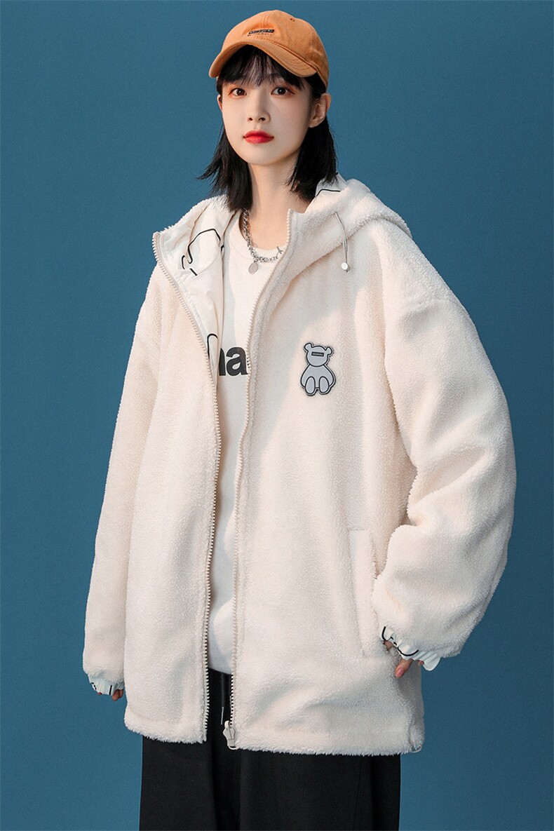 2023冬季中性风羊羔绒棉衣两面穿加绒外套男女8830-P115控价138,男装棉衣,电商A441-1
