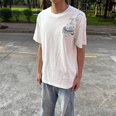 万针全刺绣解构设计260克重磅双纱纯棉高品质美式高街短袖T恤特35，男装T恤，电商A486