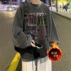 直播品质500克重磅美式做旧水洗卫衣SY1390-常规特P45加绒特P55，男装卫衣，电商A486