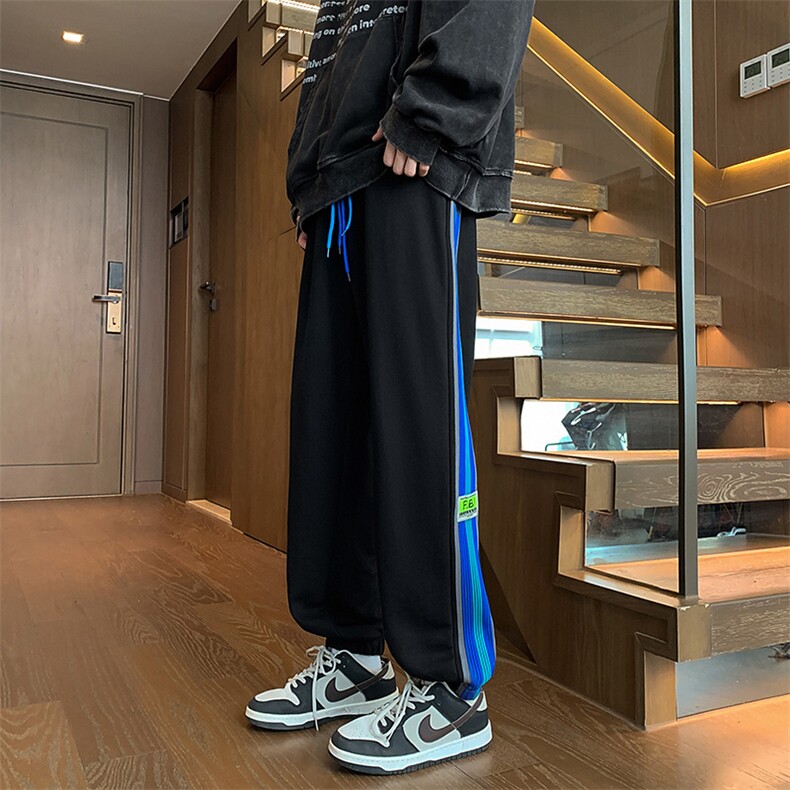24冬季新款宽松男女克侧边克莱因蓝织带休闲卫裤K3207-P38加绒50,男装休闲裤,电商A009A（原A058A）