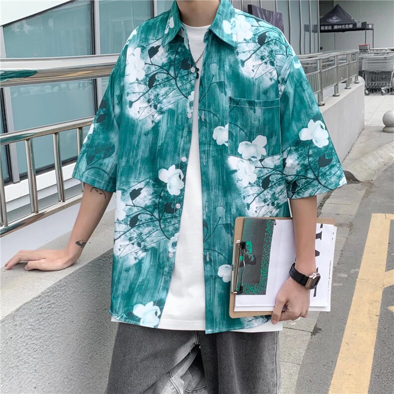 夏季短袖衬衫潮流帅气休闲衬衫C47P32图片
