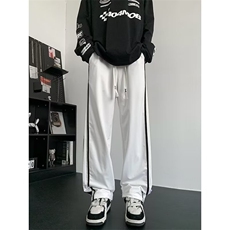 高街休闲裤子男款春秋运动卫裤男士宽松直筒阔腿长裤K26-P35，男装休闲裤，星座1109-3