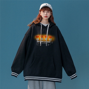 新款高克重 抖音品质螺纹袖口连帽小黄花卫衣潮B6304  P65控78图片