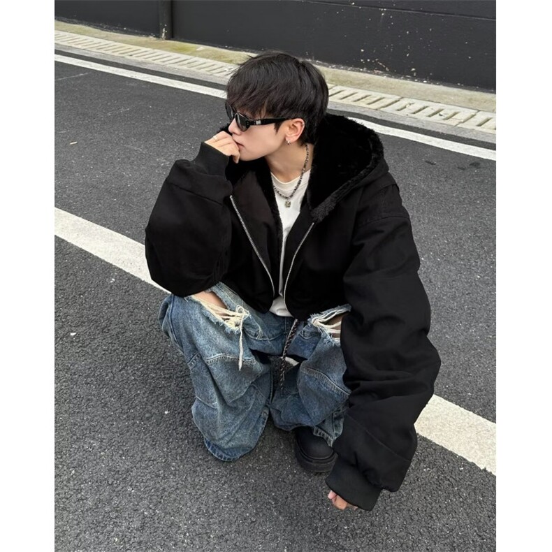 美式秋冬加厚毛领座山雕连帽夹克外套M6155P120,男装夹克,星座1116-2