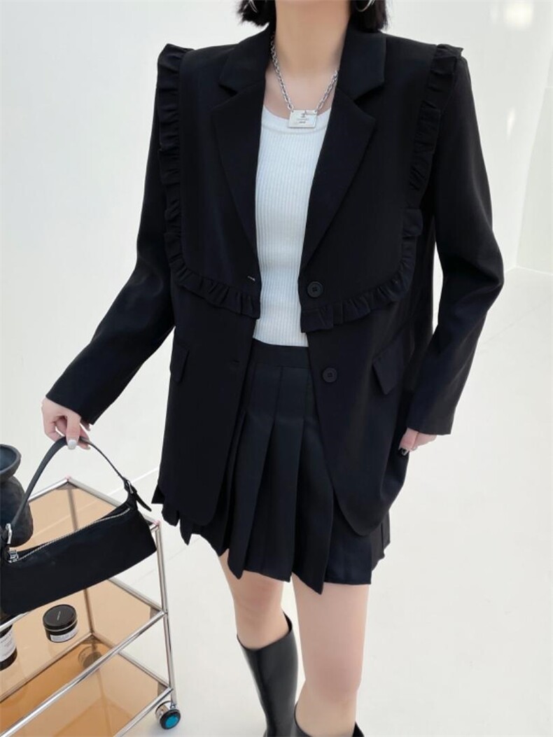 木耳边西装，女装西装，时代公主