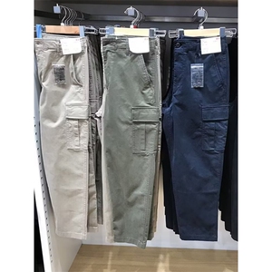 慵懒原宿简约秋季男女款时尚休闲宽腿工装裤多口袋束脚运动裤潮流图片