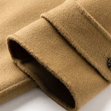 2025年夏季常规中长款长袖一粒扣纯色双面呢大衣，女装双面呢大衣，蒙绒特