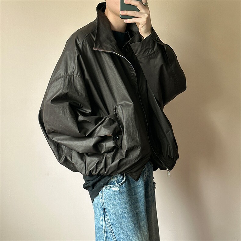 现货新款-复古高级感短款夹克外套秋冬潮牌上衣A351-AJ2589-P125,男装夹克,电商A351
