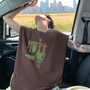 可48小时发货支持抖音得物来样二开240克重磅美式纯棉背心无袖t恤图片