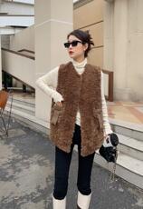 2022新款皮毛一体拼接90白鸭绒马甲推荐，女装马甲，蜜思优沫