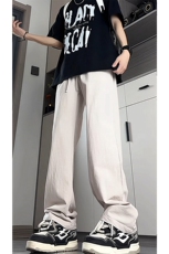休闲裤男夏薄款宽松慵懒亚麻裤直筒运动裤大码冰丝棉麻裤KZ043P55，男装休闲裤，电商B312