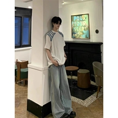 DT42-P40新款男士宽松短袖T恤潮牌美式痞帅高级感t恤-网图现货，男装T恤，星座603-2