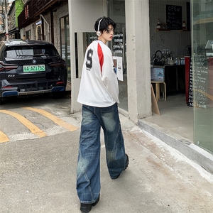 2025年牛仔裤男女慵懒简约气质流行日系文艺百搭时尚新款潮流原宿图片