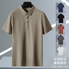 夏季新款无痕短袖Polo衫冰丝锦氨T恤HS1168-P38，男装T恤，星座1206（原A206）