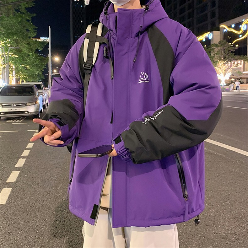 港风冲锋衣棉衣男防风防水棉服棉袄大码外套上衣,男装夹克,电商D325