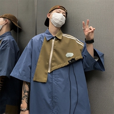 S103-P40日系复古设计感假两件衬衫，男装衬衫，星座1501-1