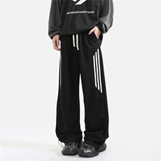 半精品秋冬新款高克重运动裤条纹针织休闲裤B336-K228-P48，女装休闲裤，电商B336
