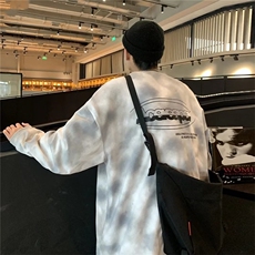 扎染卫衣男ins春秋季圆领长袖T恤宽松休闲上衣服bf外套W3597-P26，男装卫衣，星座512-2