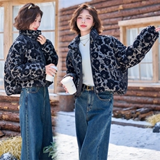 【bao款现货】2024新款冬装提花重工立领短款羽绒服白鸭绒，女装羽绒服，雅静靓衣