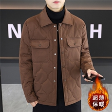 1018-MY921-P73秋冬新款男轻薄网格棉服外套休闲翻领百搭显瘦保暖，男装棉衣，星座1018
