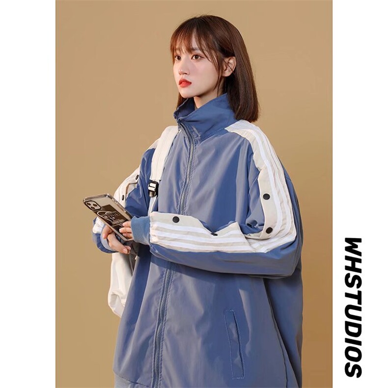 港风中性外套宽松条纹排扣夹克chic韩版潮牌休闲上衣女WT8818-P45,男装夹克,星座1008-1