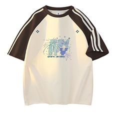 杏色拼咖啡袖