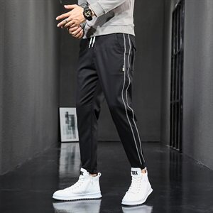 男生工装裤抽绳秋冬束脚痞帅男潮裤休闲九分裤K701-P45图片