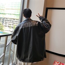 2026港风工装皮衣中性休闲宽松潮流大码M-5XL夹克JK7757P90控128，男装夹克，星座227-7