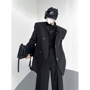 W9233-P68 网图现货 春新款新中式垫肩西装外套风立领西服夹克图片