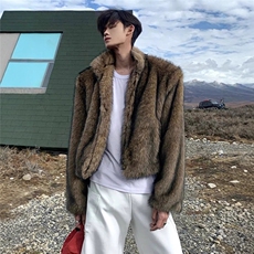 WT157-P158仿貂毛皮草外套短款宽松毛绒夹克棉衣棉服网图，男装夹克，星座1501-3