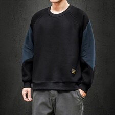 2021秋季新日系马切达大码拼接男休闲圆领宽松卫衣W5003-P40，男装卫衣，电商A001