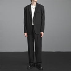 西服两件套装男春秋修身青年帅气男士休闲西装韩版小西服外套，男装西服，星座410-7
