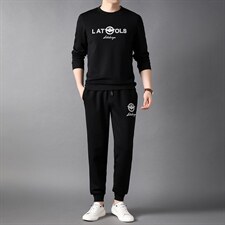 卫衣套装男2023春季新款中青年男士帅气休闲圆领运动套装图片