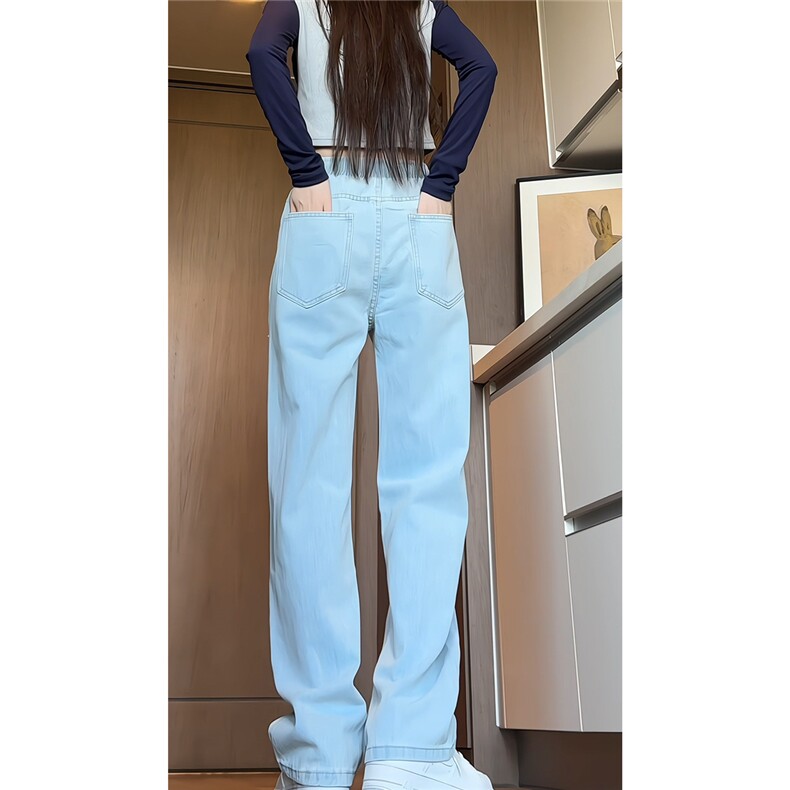 不断货，深度库存！牛仔裤男美式高街宽松直筒裤子A080-9291-P35,男装牛仔裤,电商A080
