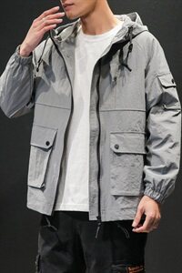 2021春秋季马切达大码新日系纯色连帽外套工装大口袋夹克J959-P85图片