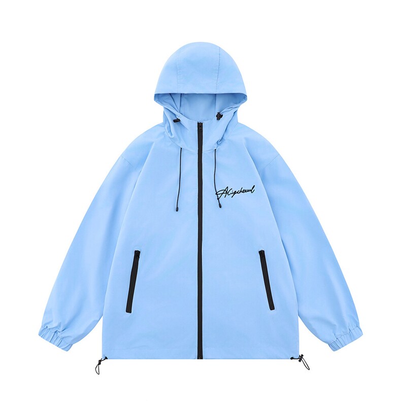 2025白底平铺宽松时尚连帽防水夹克外套F566P65控88，男装夹克，电商A247