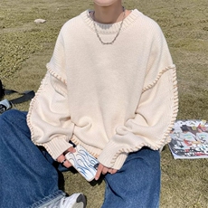 美式复古毛衣男鹿毛绒手工毛衣小众宽松慵懒针织衫MY193P55，男装针织衫/毛衣，星座1116-2