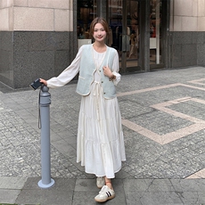 2023年秋季新款韩系甜美百搭两件套套裙B190-82502-P155-K218，女装套装/套裙，一九零