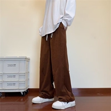 抽绳束脚休闲裤男生宽松直筒长裤男潮牌痞帅阔腿裤K771-P38，男装休闲裤，星座1001-1