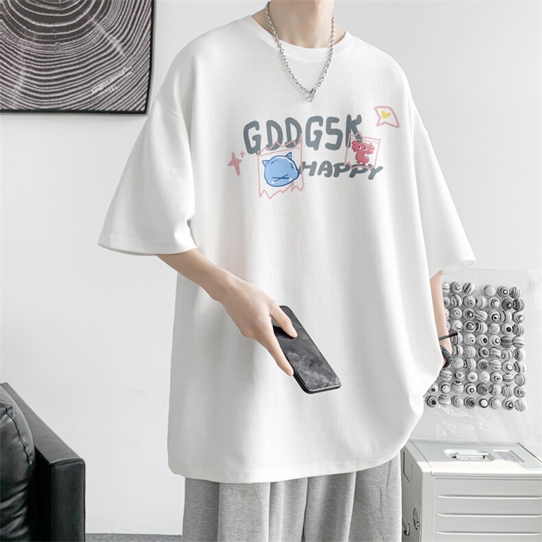 已注册/夏季内景纯棉卡通情侣圆领短袖T恤男潮宽松体恤DT9727/P25图片