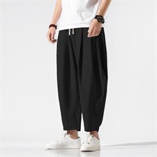 风宽松九分裤男裤哈伦裤9分灯笼裤男萝卜裤休闲裤薄916P45，男装休闲裤，钱塘788(原4013)