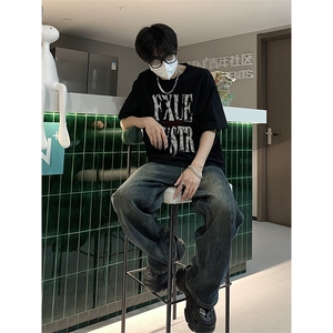 已做版权 hiphop高街印花纯棉短袖T恤夏季高级感潮牌上衣 T30-P25图片