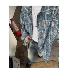 网络图现货！cleanfit格子衬衫高级设计感小众情侣衬衣RC152-P55，男装衬衫，星座1005-6