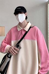 春装学生简约百搭衬衫2023新品撞色拼接卫衣男女WY021-P70 控价98图片
