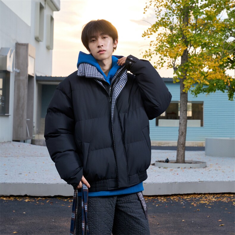 冬季新品得物美式潮流高品质格子加绒加厚棉衣外套棉服MY5566-P88,男装棉衣,星座610B-1