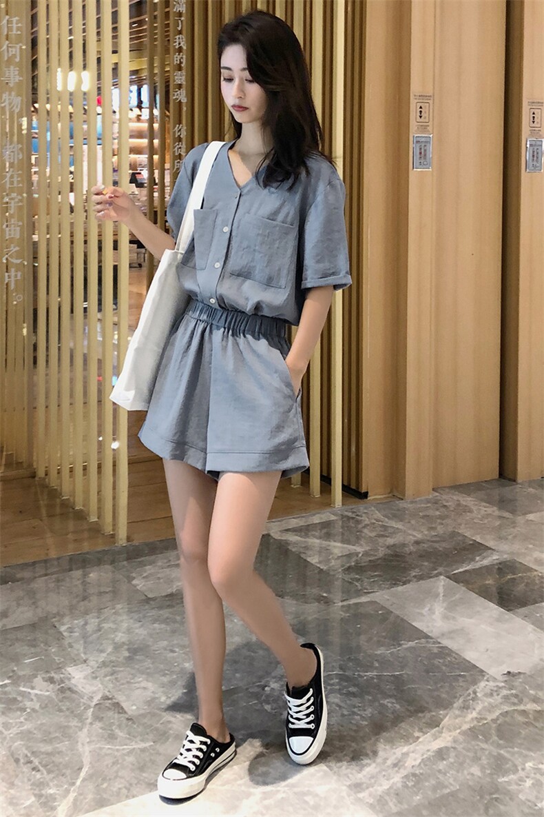 2023夏装新款女装韩版短袖高腰连体裤休闲连体裤,女装连体裤,雅佳俏