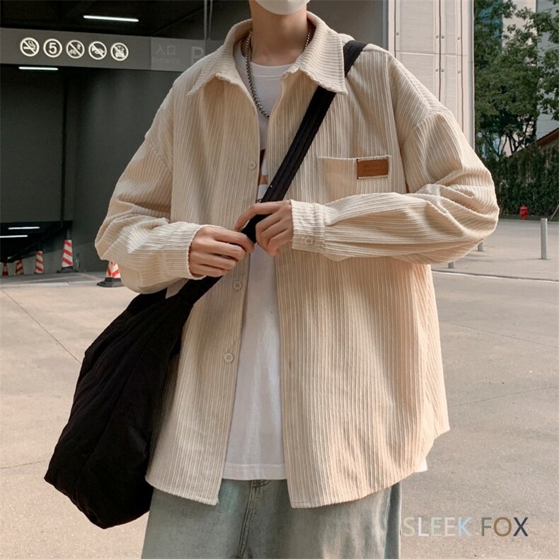 秋季新款小众设计感上衣男生潮流百搭休闲外套韩系潮男百搭长袖潮图片