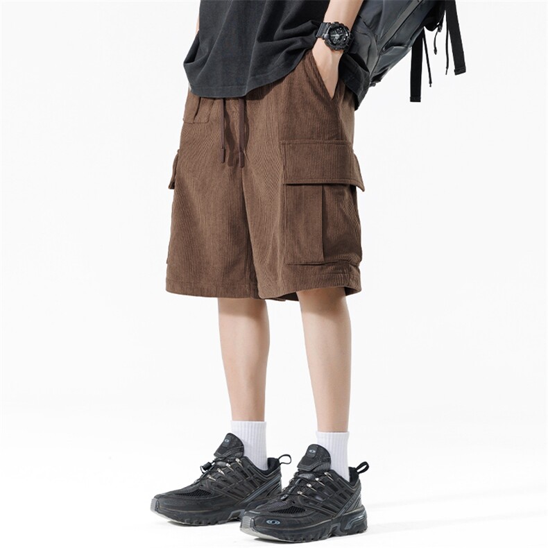 夏季重磅工装灯芯绒五分短裤潮流休闲裤男潮A436-5261-P5078,男装牛仔裤,电商A436