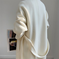 巨保暖~加厚款正品骆驼绒双面羊绒大衣女中长款高端粉色毛呢外套，女装双面呢大衣，蒙绒特